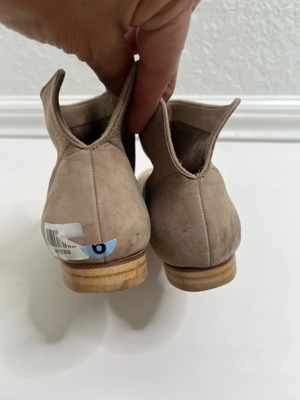 COCLICO Isla Tan Leather Suede Ankle Flat Booties 36